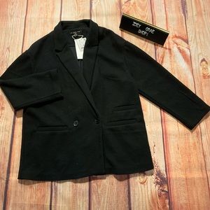 New! Zara TRF Outerwear Top Coat Black